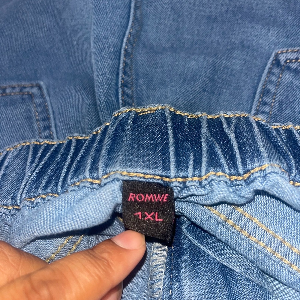 ROMWE Women's Light Blue Denim Jeans